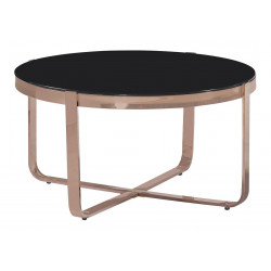 Niedriger Tisch Stahl Gehärtetes Glas Schwarz 80x80x42cm