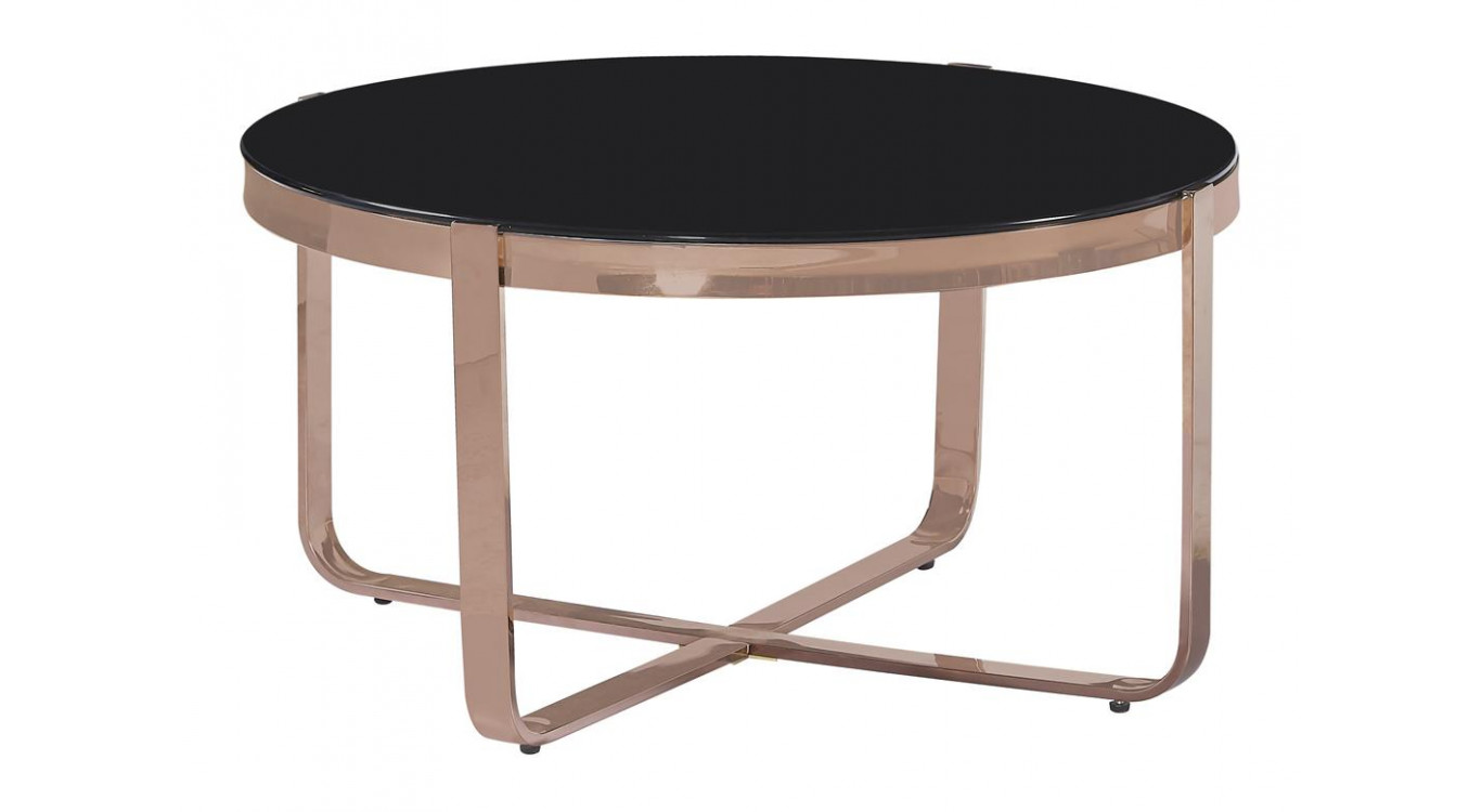 Table Basse Acier Verre trempé Noir 80x80x42cm