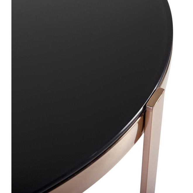 Table Basse Acier Verre trempé Noir 80x80x42cm