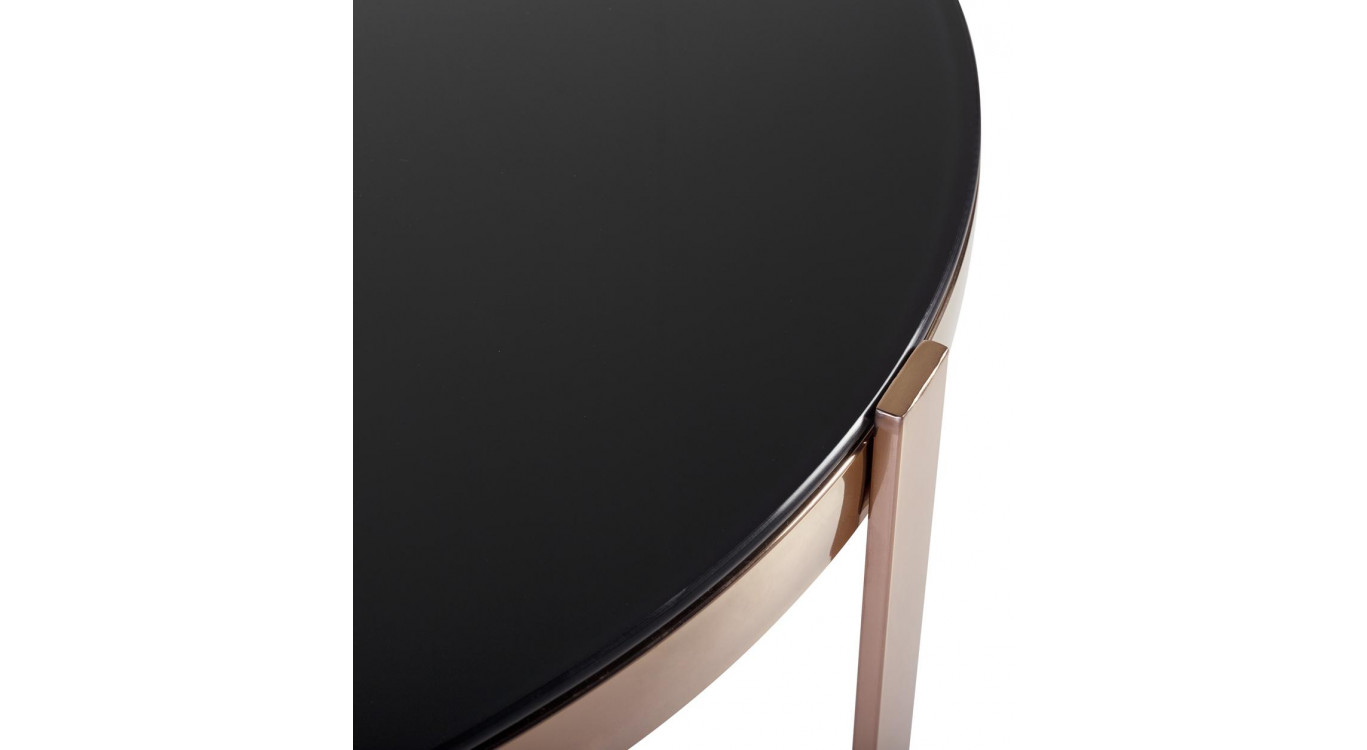 Table Basse Acier Verre trempé Noir 80x80x42cm