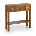 Consolle 2 cassetti Legno Bronzo Marrone 80x27x80cm