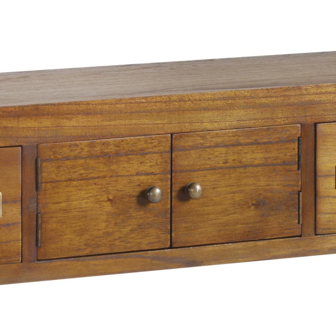 Consola 2 Cajones Madera Bronce Marrón 80x27x80cm