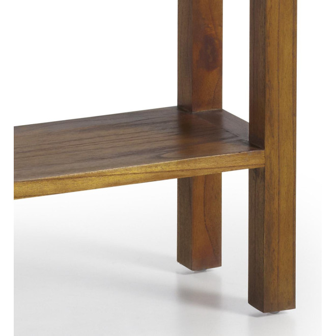 Console 2 Tiroirs Bois Bronze Marron 80x27x80cm