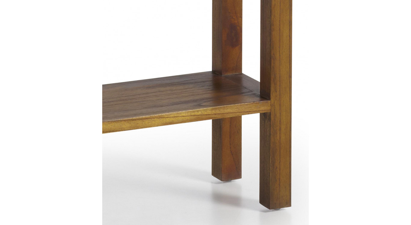 Console 2 Tiroirs Bois Bronze Marron 80x27x80cm