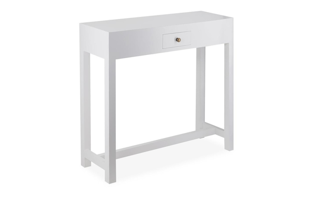 Konsole 1 Schublade Holz Weiß 80x27x76cm
