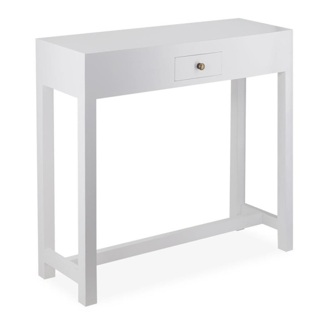 Konsole 1 Schublade Holz Weiß 80x27x76cm