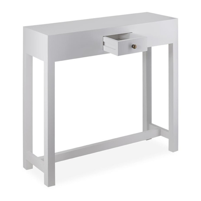 Console 1 cassetto in legno bianco 80x27x76cm