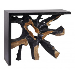 Konsole Holz Schwarz 100x30x80cm
