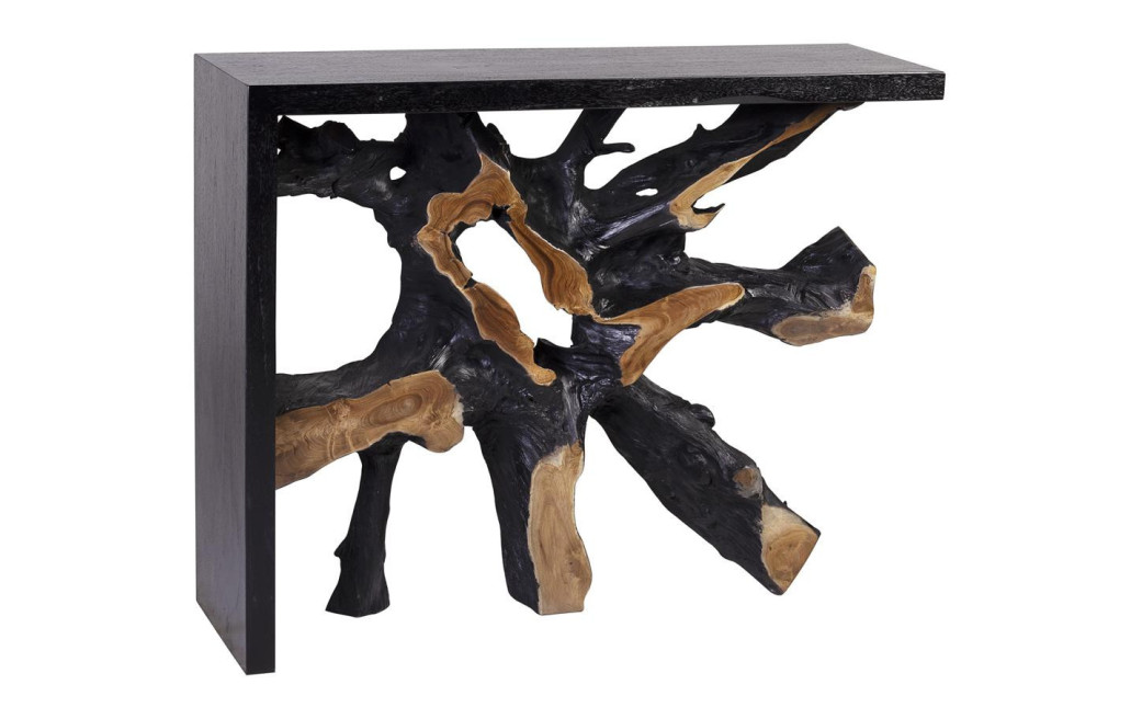 Konsole Holz Schwarz 100x30x80cm