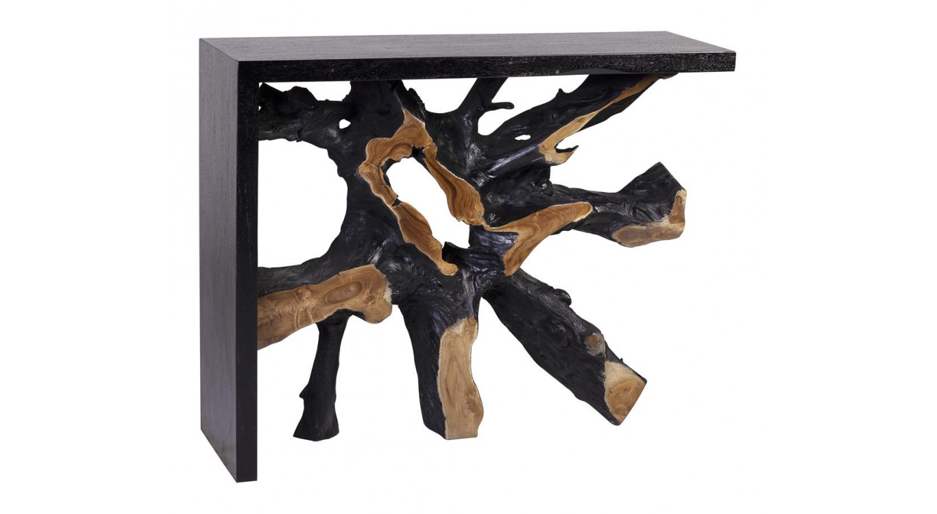 Konsole Holz Schwarz 100x30x80cm