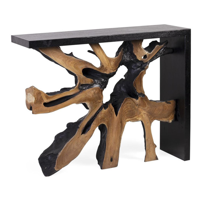Konsole Holz Schwarz 100x30x80cm