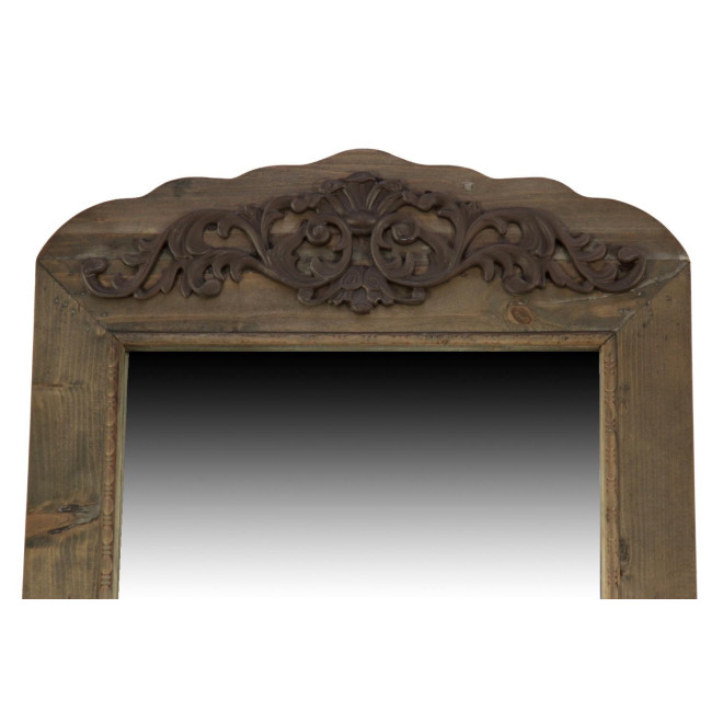 Miroir Ancien Rectangulaire Vertical Sur Pied Bois 48.5x5x170cm