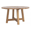 Mesa de comedor de madera marrón 140x140x80cm