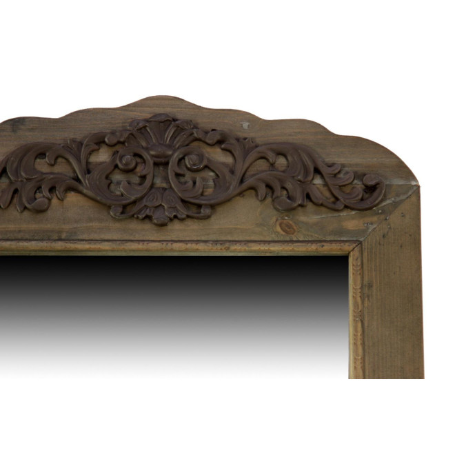 Miroir Ancien Rectangulaire Vertical Sur Pied Bois 48.5x5x170cm