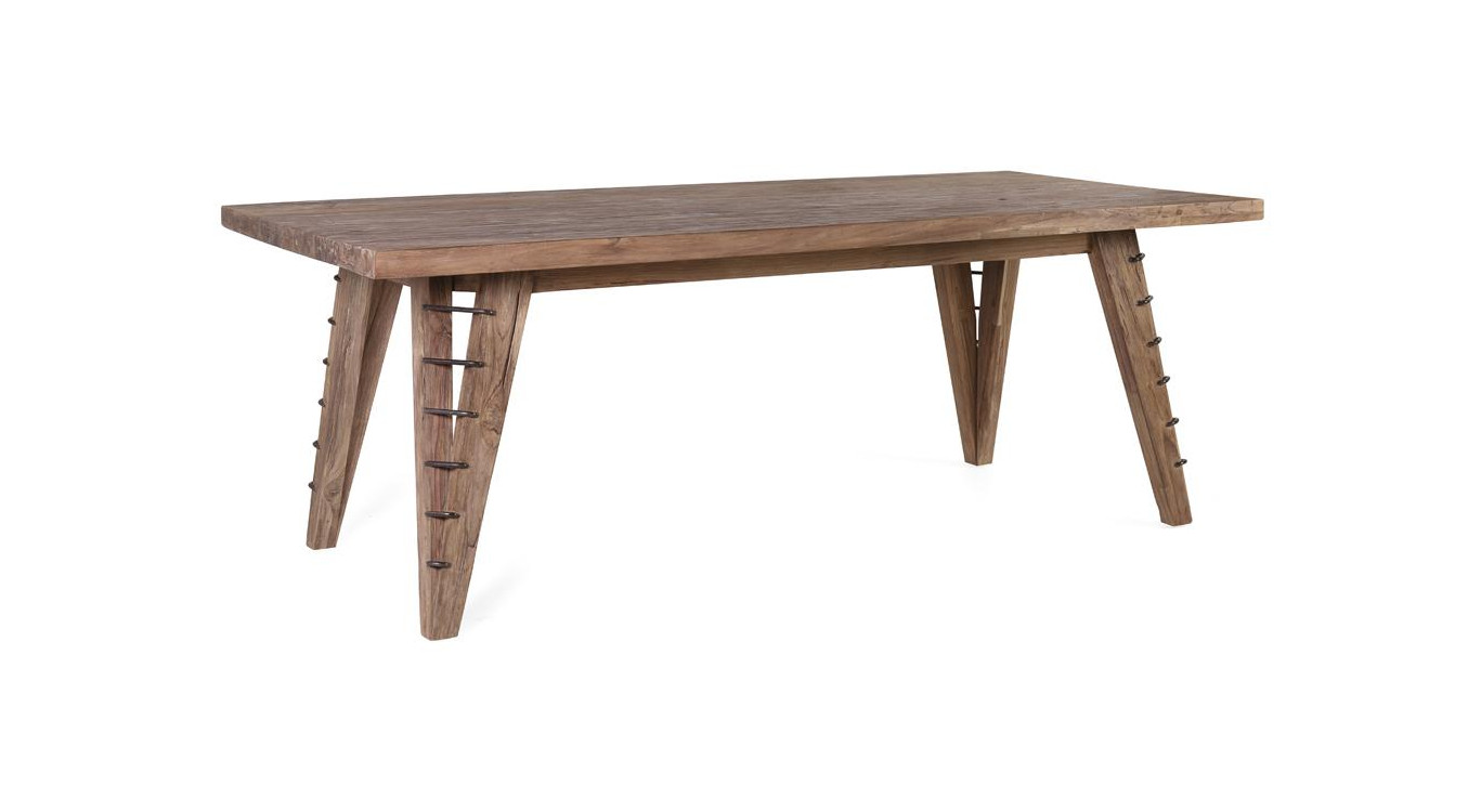 Esstisch Holz Eisen Braun 220x100x78cm