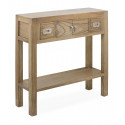 Consola 2 Cajones Madera Bronce Marrón 80x27x80cm