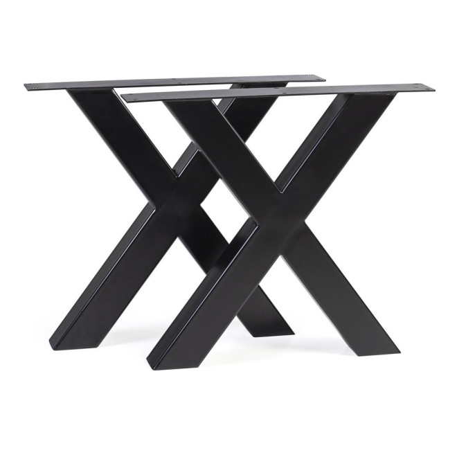 Gamba del tavolo da pranzo in ferro nero 78x11x70cm
