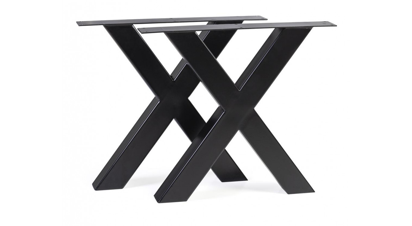 Gamba del tavolo da pranzo in ferro nero 78x11x70cm