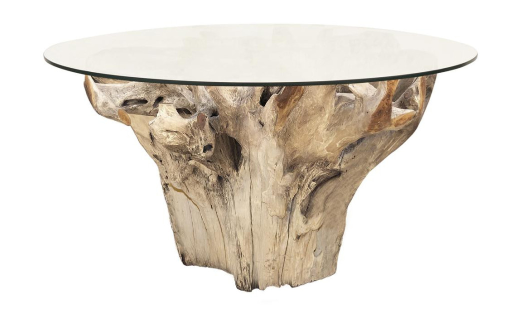 Esstisch Holz Glas Braun 150x150x78cm