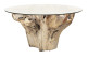 Mesa de comedor de madera y cristal marrón 150x150x78cm