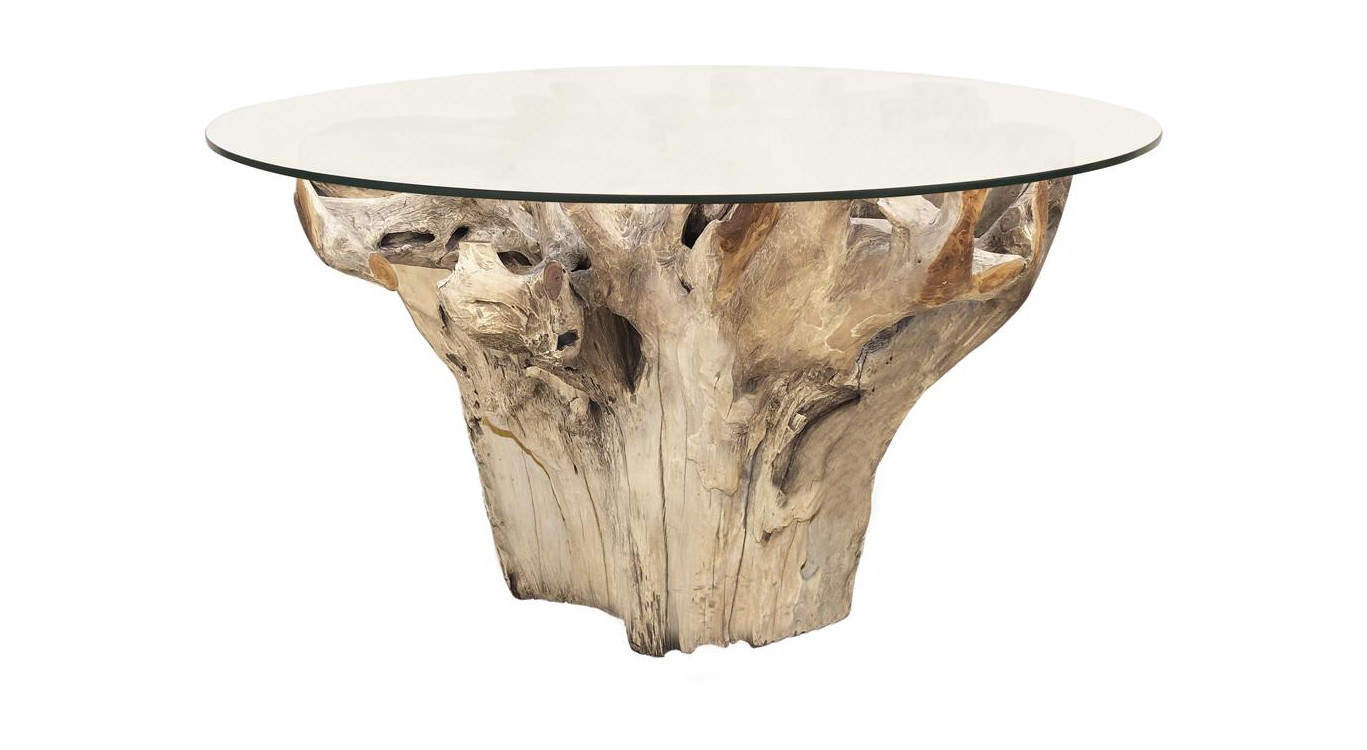 Esstisch Holz Glas Braun 150x150x78cm