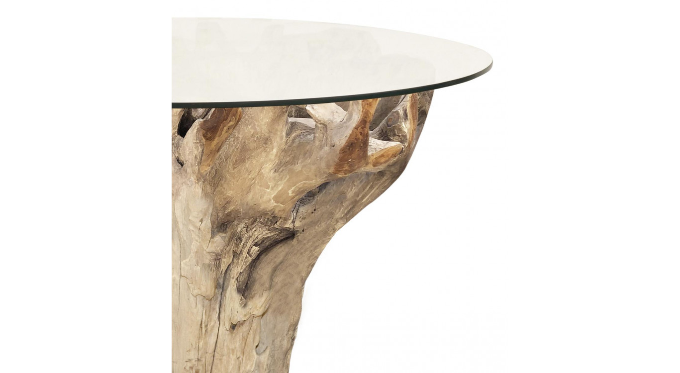 Esstisch Holz Glas Braun 150x150x78cm