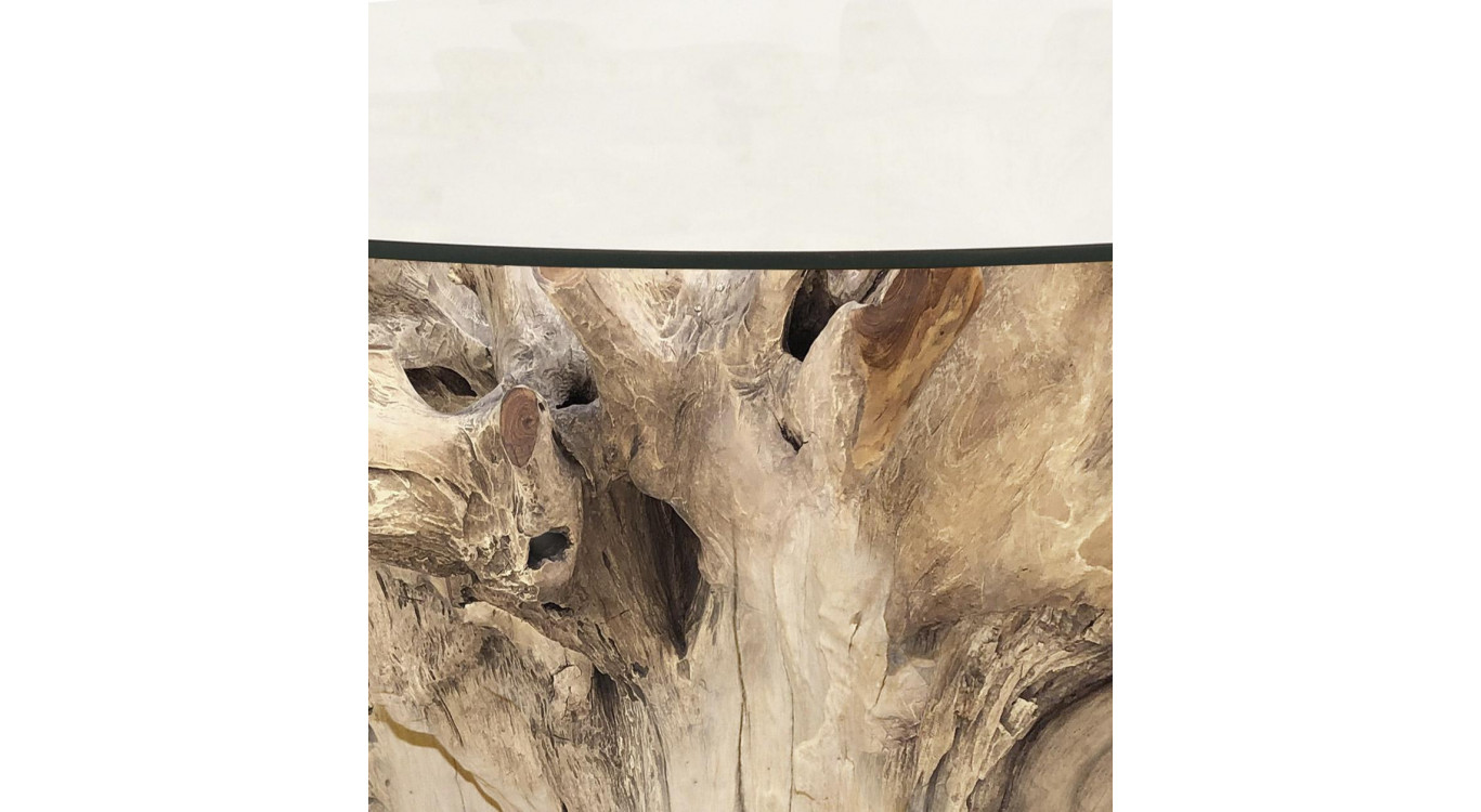 Esstisch Holz Glas Braun 150x150x78cm
