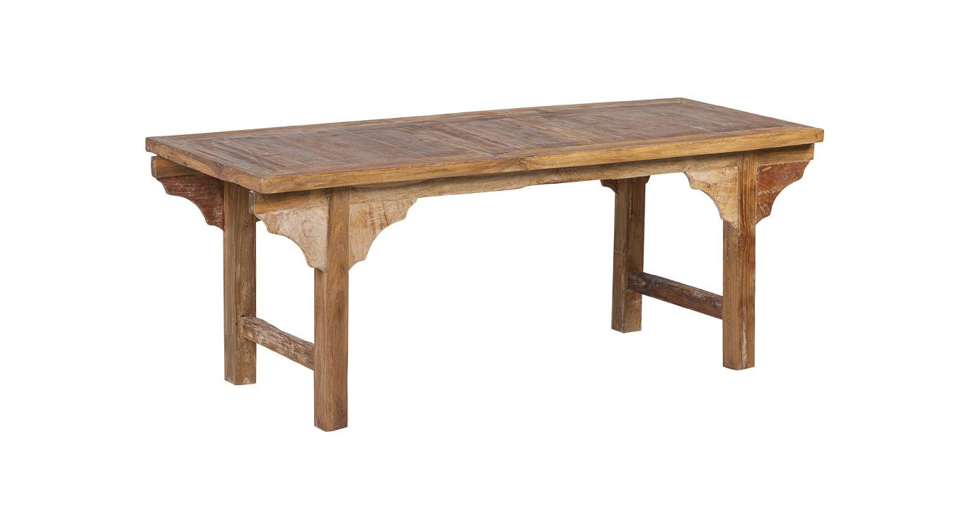 Mesa baja de madera marrón 130x50x50cm
