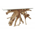 Konsole Holz Glas Braun 135x35x80cm