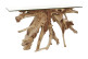 Console Bois Verre Marron 135x35x80cm