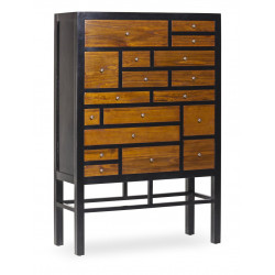 Buffet de madera de bronce negro 100x40x145cm