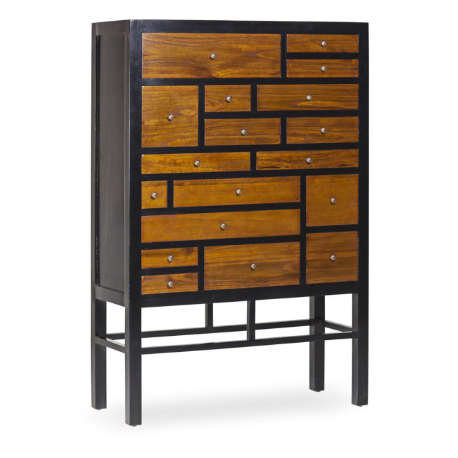Anrichte Holz Bronze Schwarz 100x40x145cm