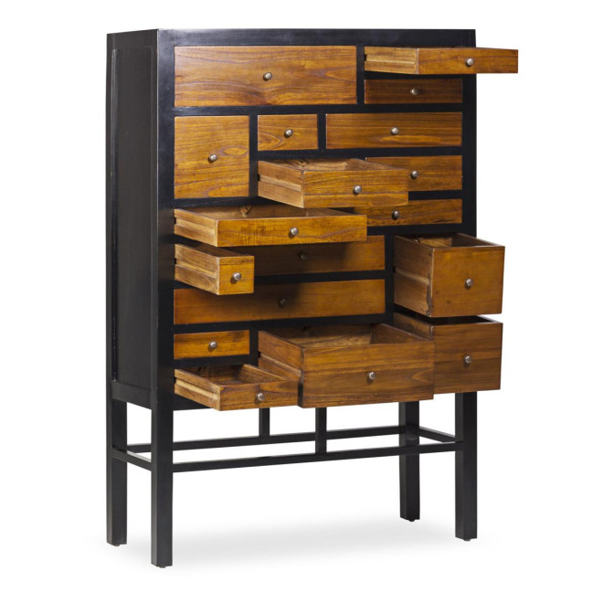 Buffet Bois Bronze Noir 100x40x145cm