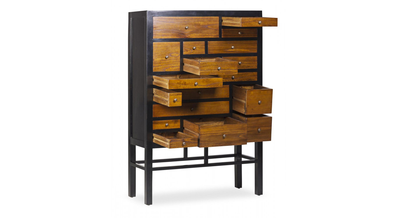 Anrichte Holz Bronze Schwarz 100x40x145cm