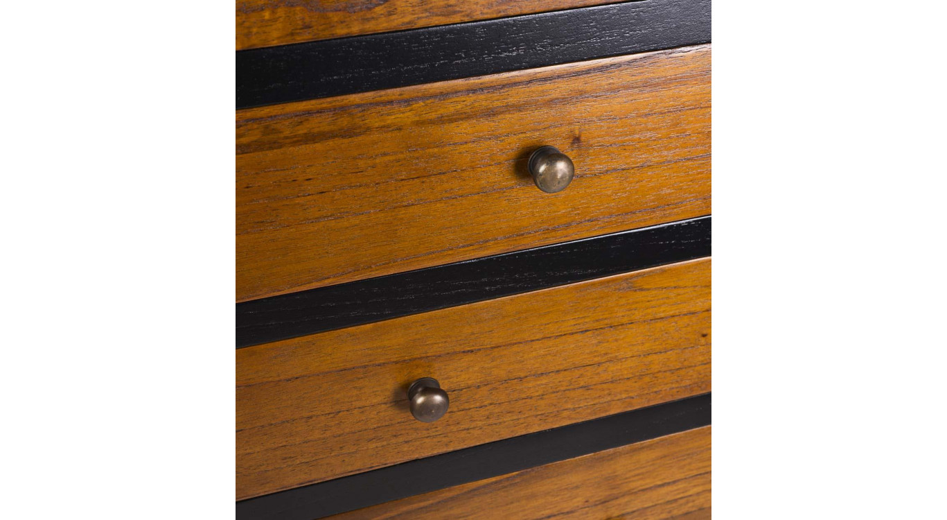 Buffet Bois Bronze Noir 100x40x145cm