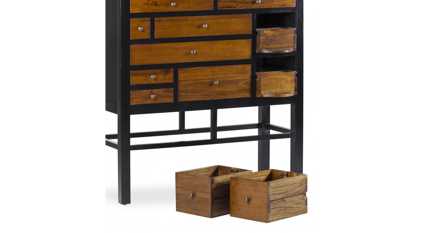 Anrichte Holz Bronze Schwarz 100x40x145cm