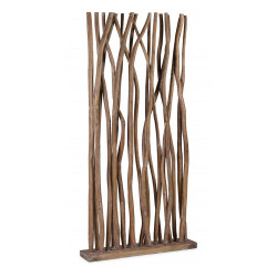 Paravent Holz Braun 90x20x180cm