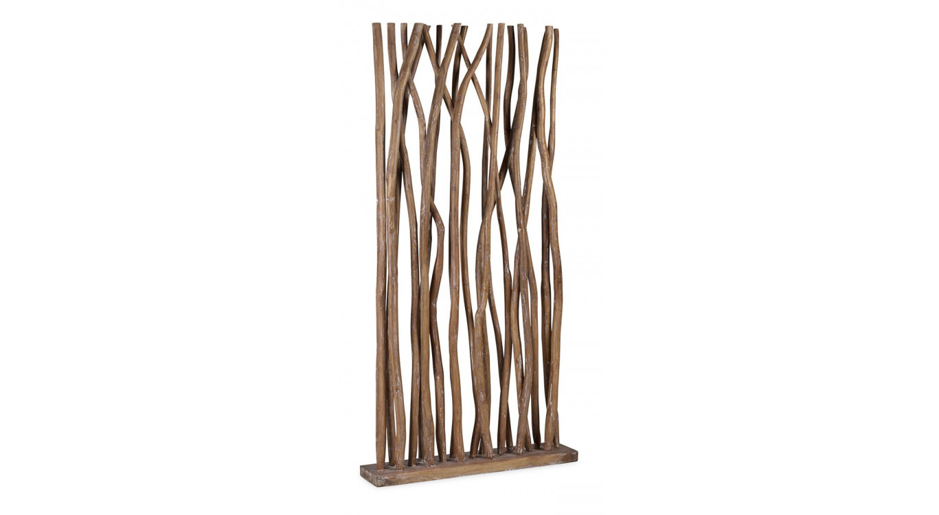 Paravent Holz Braun 90x20x180cm