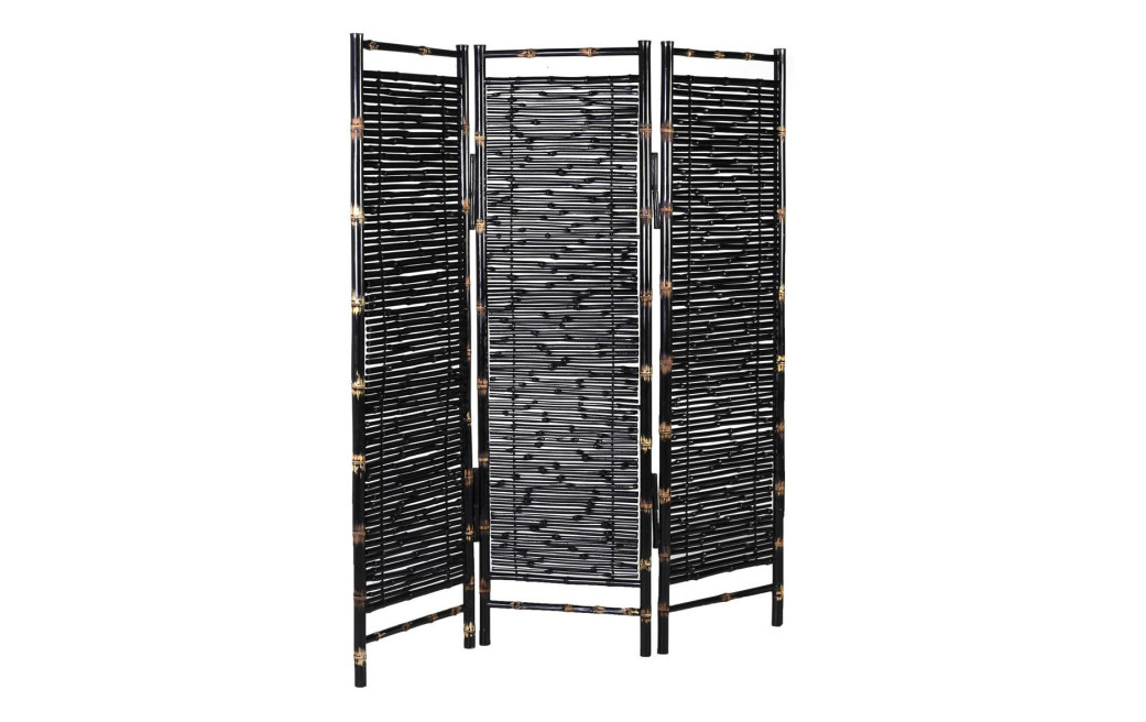 Paravent Holz Schwarz 170x4x150cm