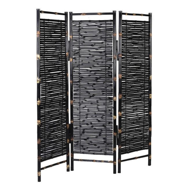 Paravent Holz Schwarz 170x4x150cm