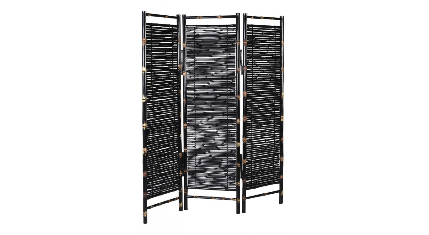 Paravent Holz Schwarz 170x4x150cm