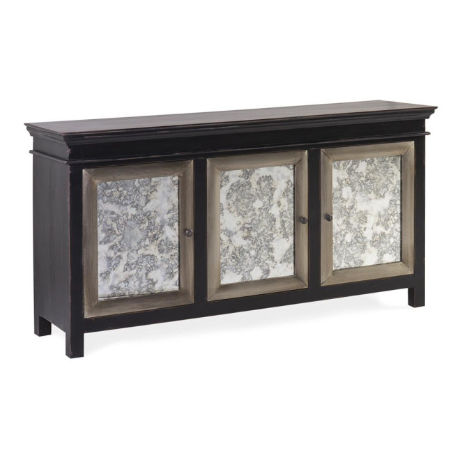 Sideboard Holz Aluminium Schwarz 168x45x85cm
