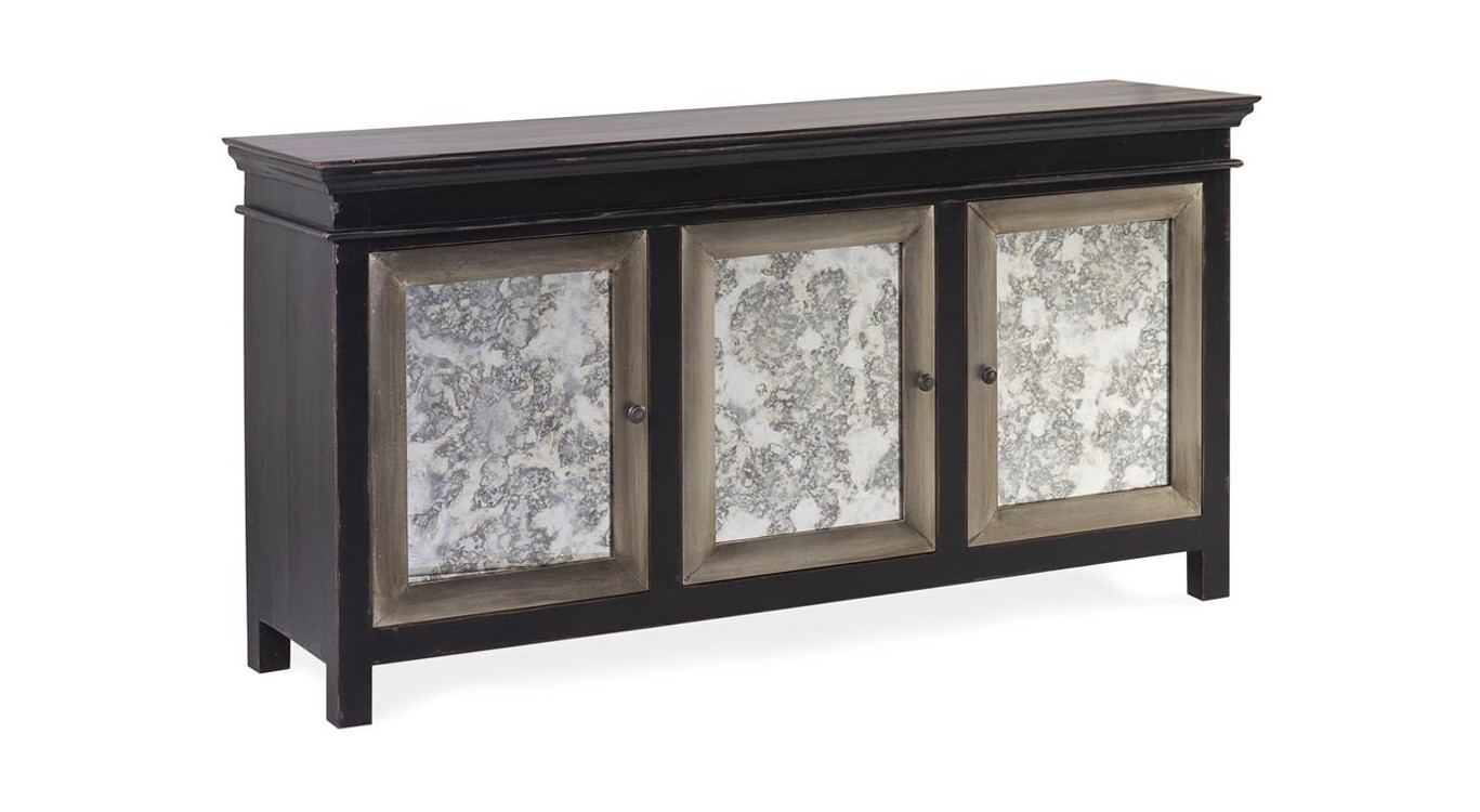 Bahut Bois Aluminium Noir 168x45x85cm