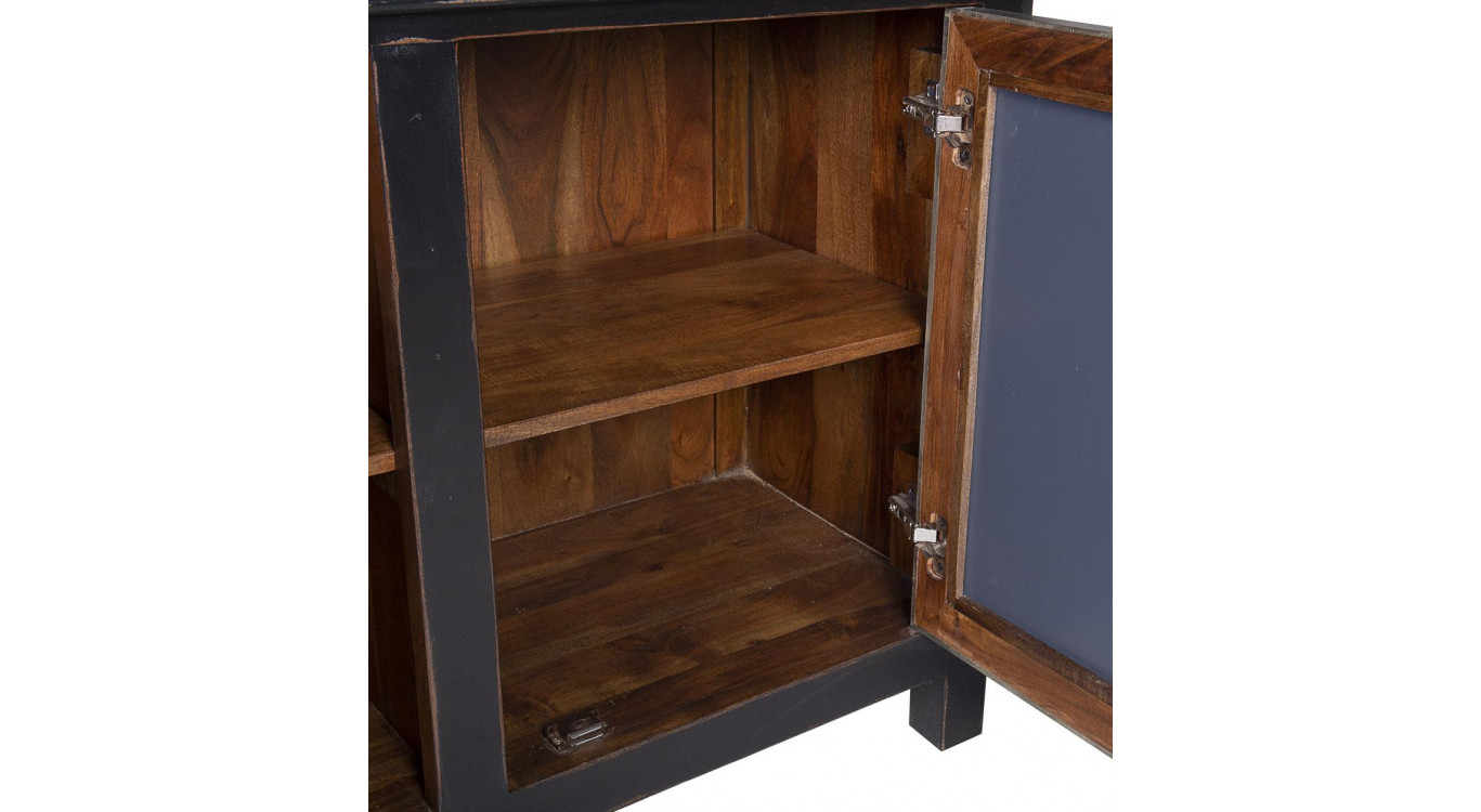 Sideboard Holz Aluminium Schwarz 168x45x85cm