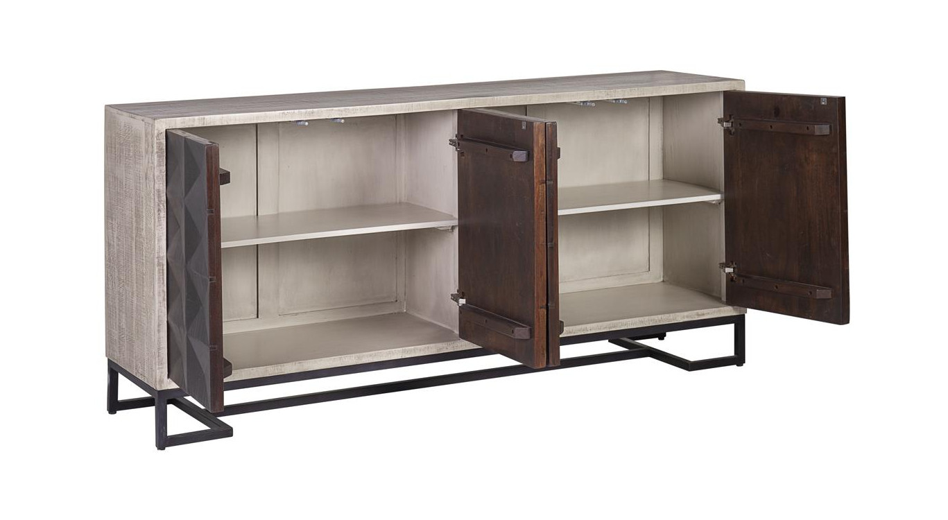 Credenza in legno e ferro 183x45x85cm