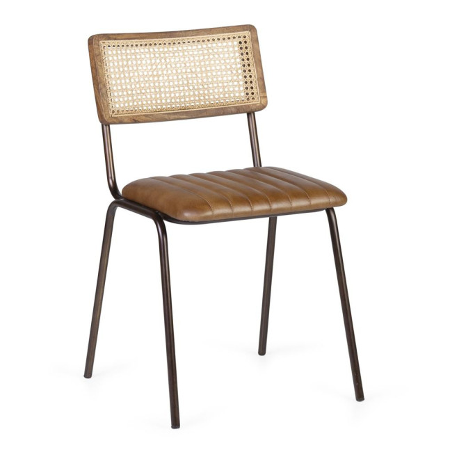 Stuhl Peau Eisen Braun 46x50x78cm