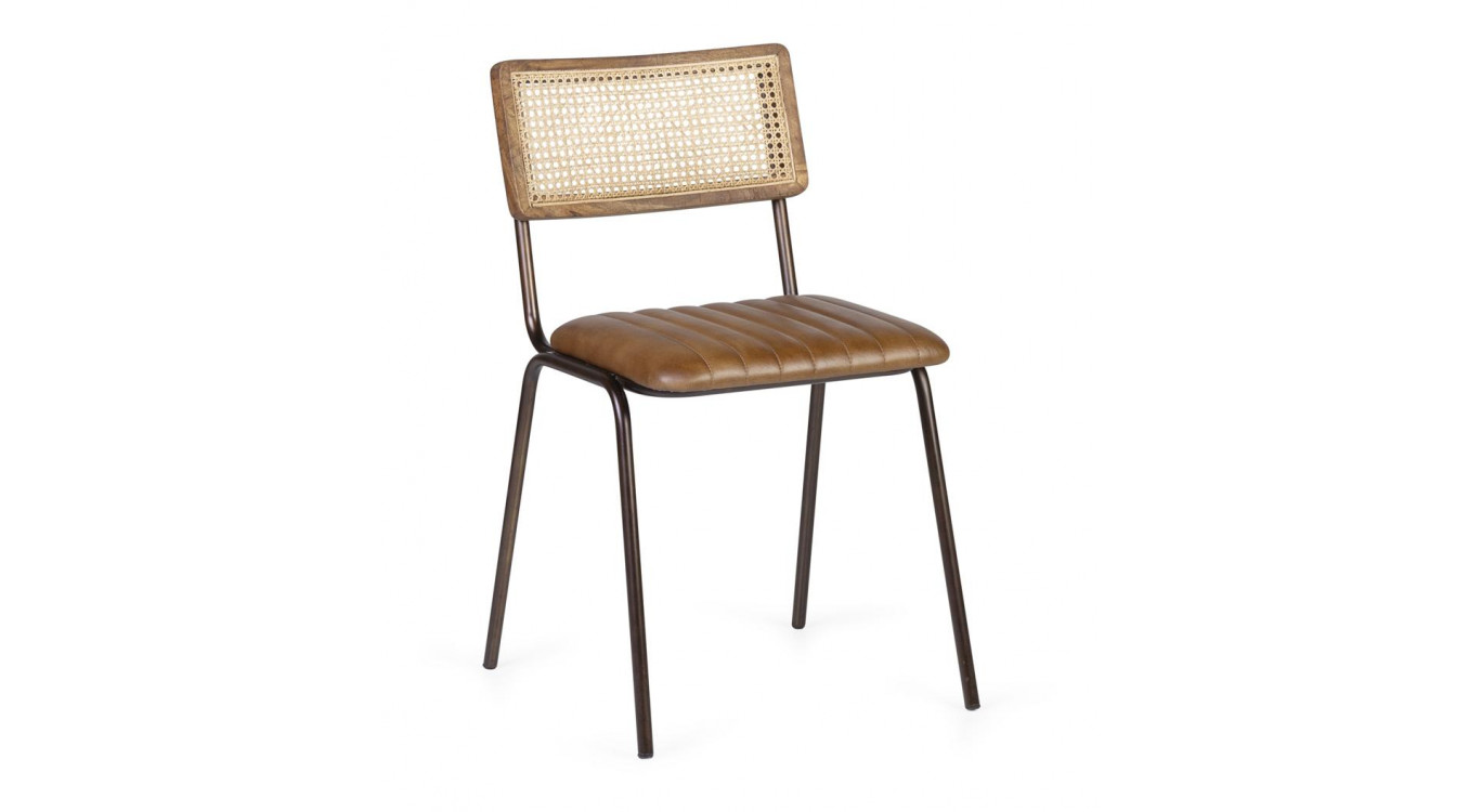 Stuhl Peau Eisen Braun 46x50x78cm
