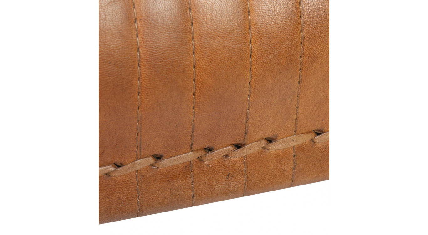 Sessel Haut Eisen Holz Braun 68x76x75cm