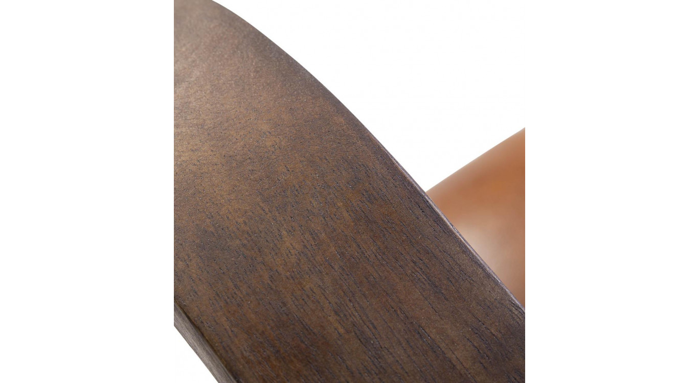 Sessel Haut Eisen Holz Braun 68x76x75cm