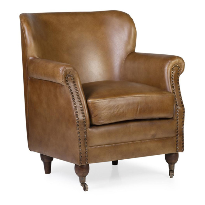 Poltrona Peau Bois marrone con orecchie 65x72x80cm